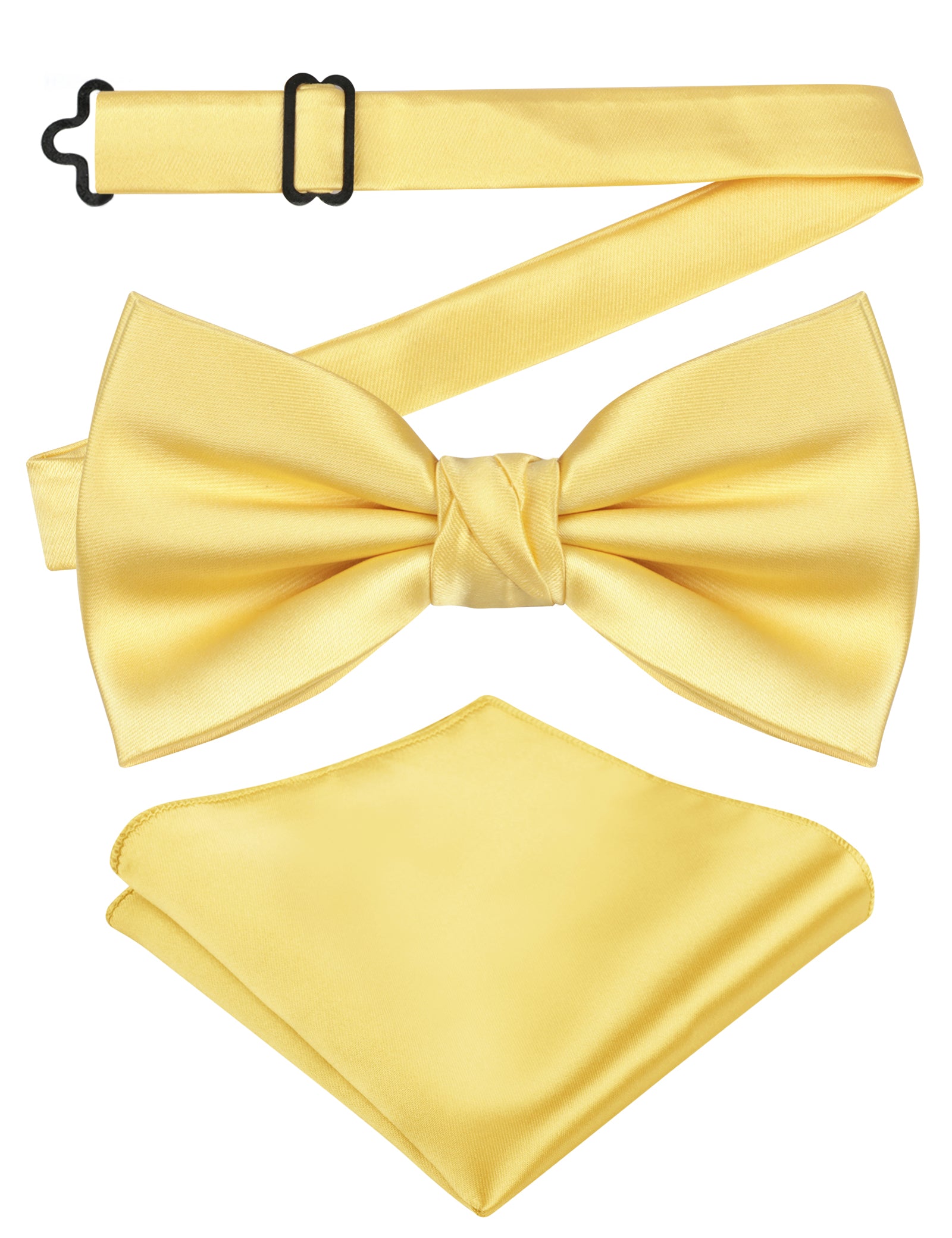 Alizeal Mens Elegant Solid Bow Tie with Pocket Square Set-108