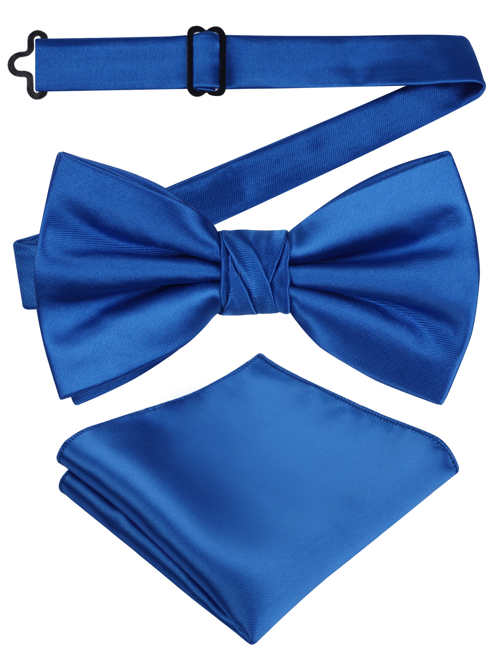 Alizeal Mens Elegant Solid Bow Tie with Pocket Square Set-108