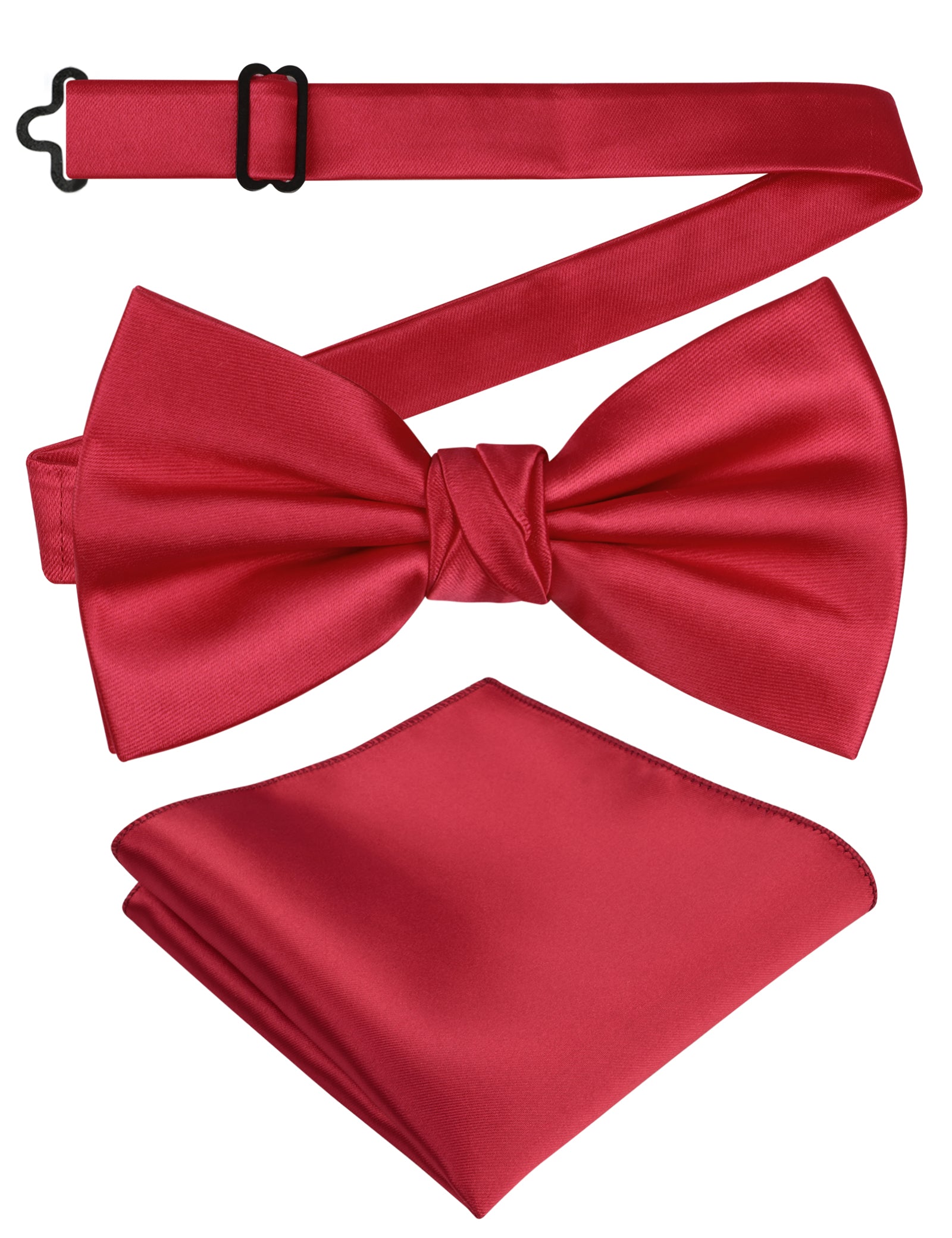 Alizeal Mens Elegant Solid Bow Tie with Pocket Square Set-108