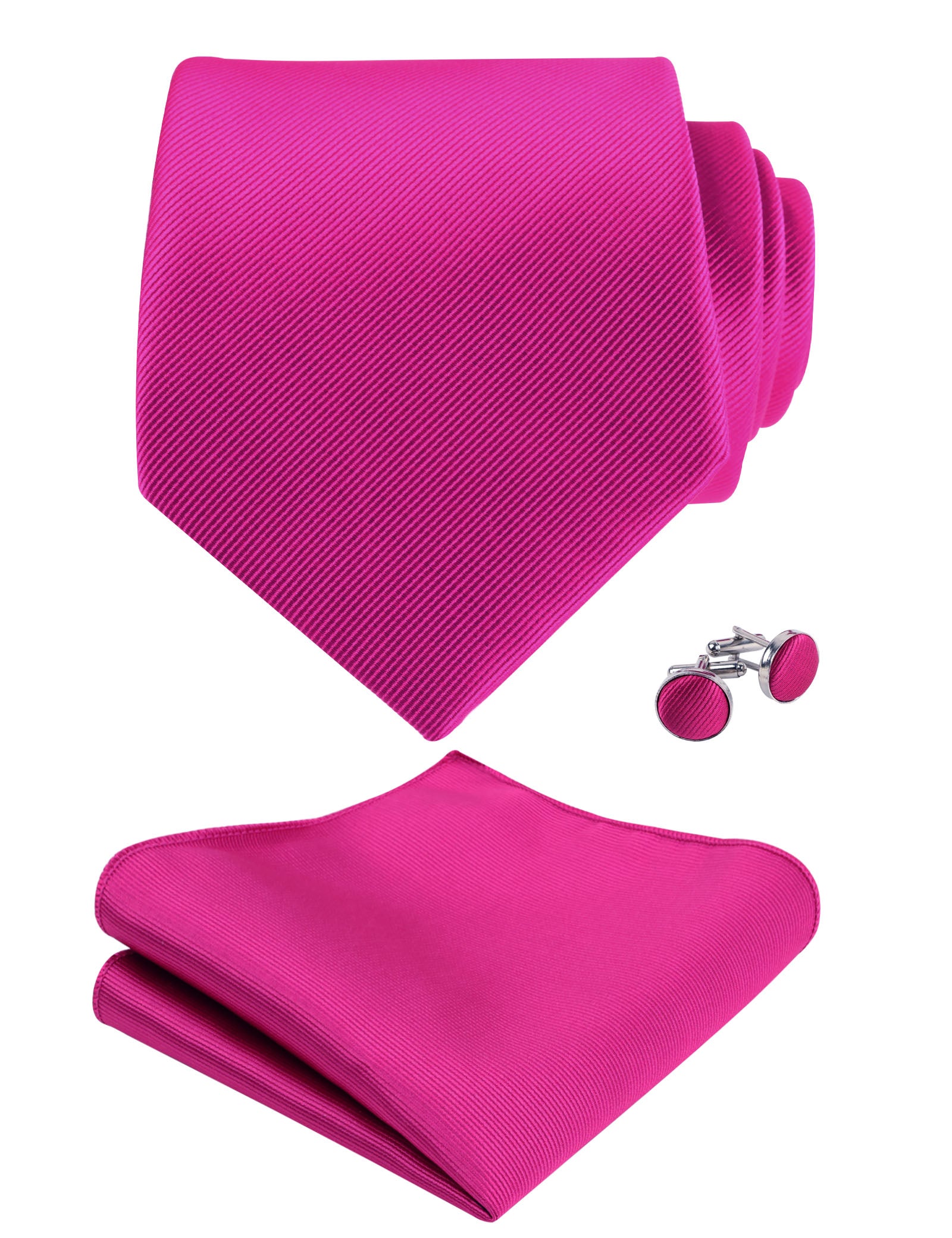 Men's Solid Pinstripe Tie with Pocket Square 3.15inches Necktie Set-114