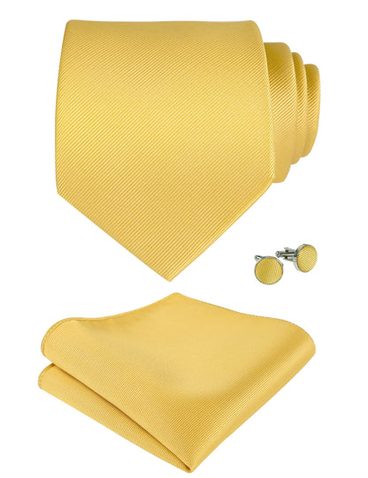 Men's Regular Tie, Handkerchief and Cufflinks Set for Formal Party Business Dress #114