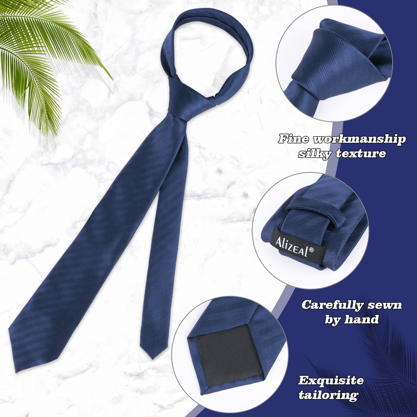 Men's Regular Tie, Handkerchief and Cufflinks Set for Formal Party Business Dress #114