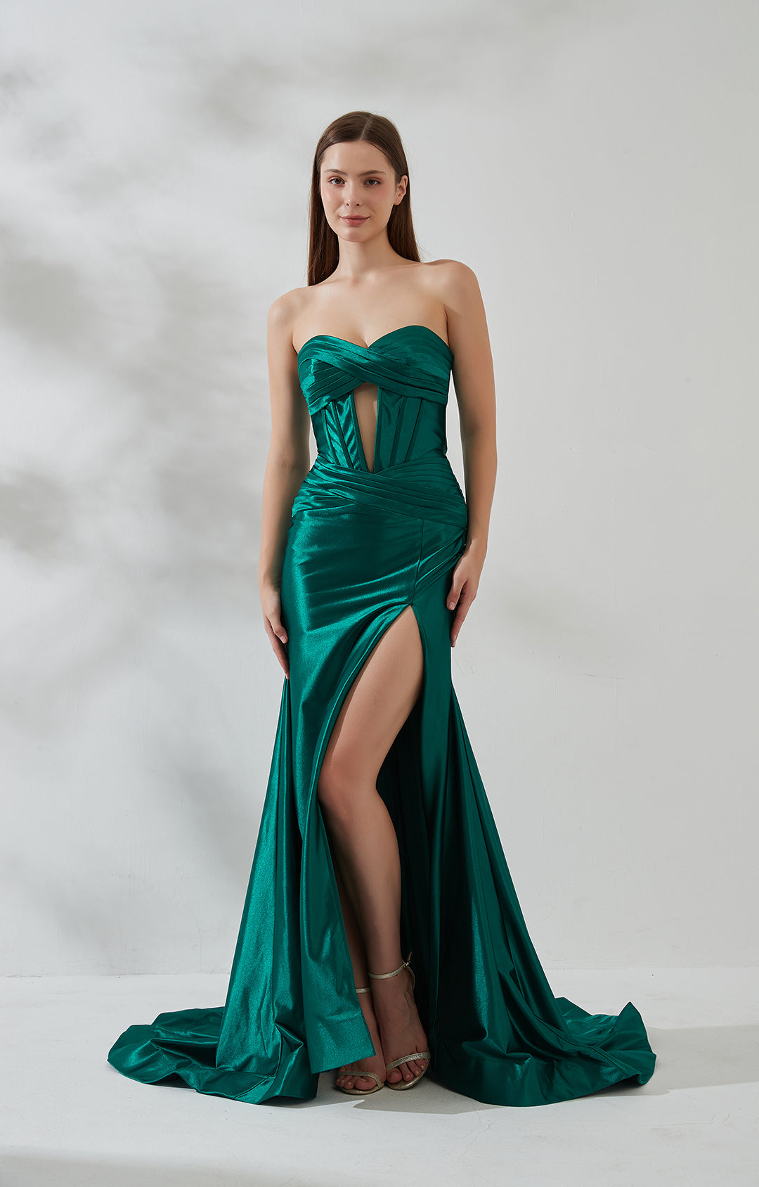 Mermaid Strapless Sweetheart Collar Cutout High Split Dress