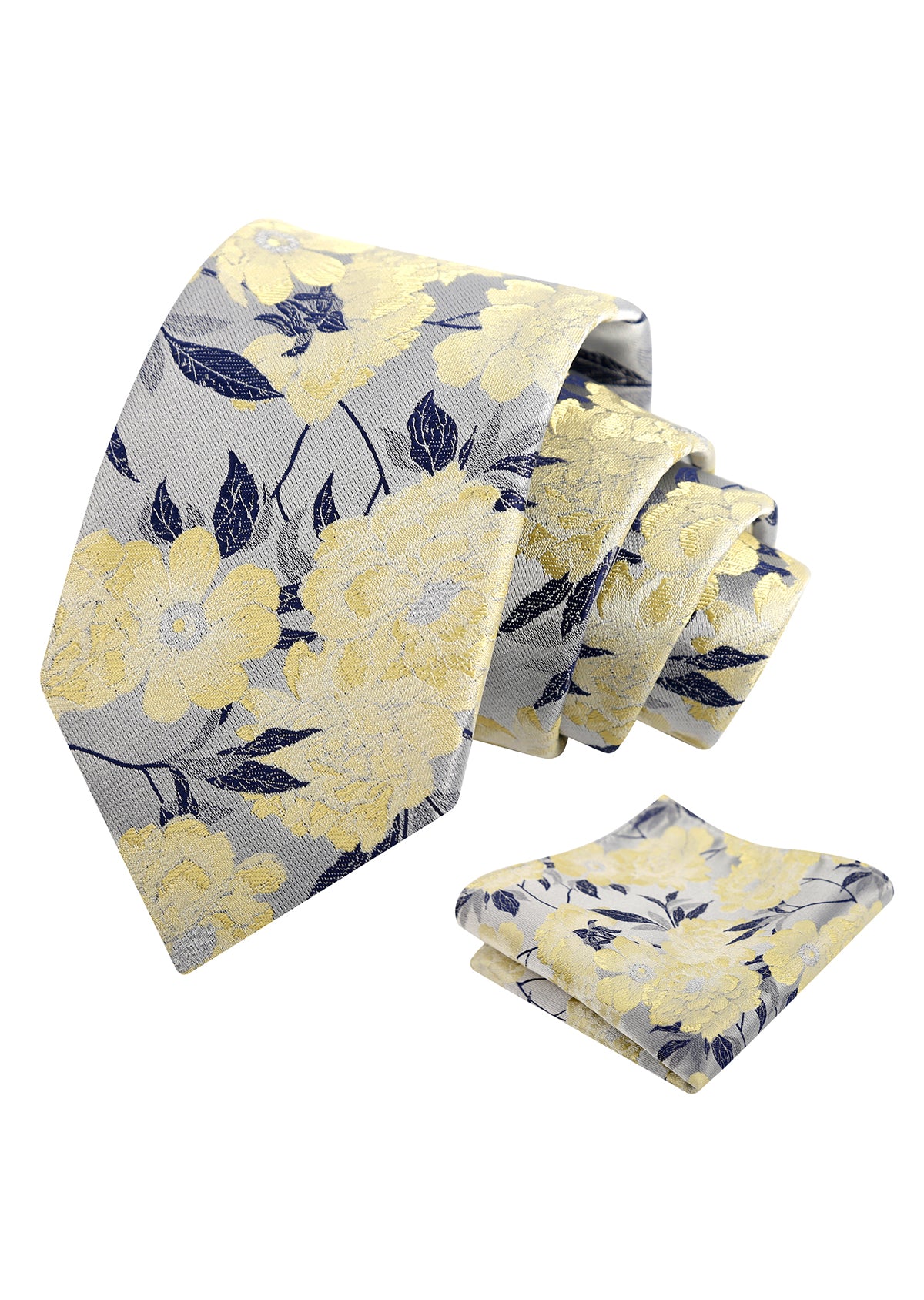 Mens 3.15 Inch Romantic Garden Floral Tie Set for Spring Weddings and Parties-925