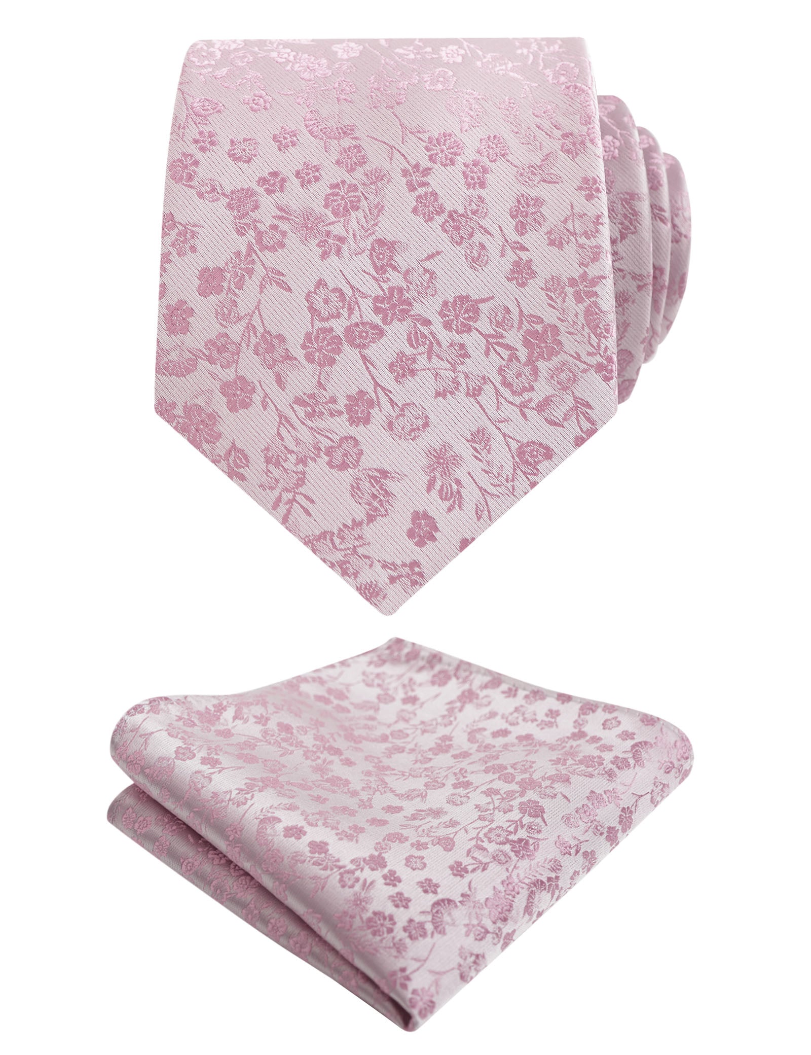 Men's 3.15inches Flower Printed  Light Color Rustic Tie  Handkerchief-126