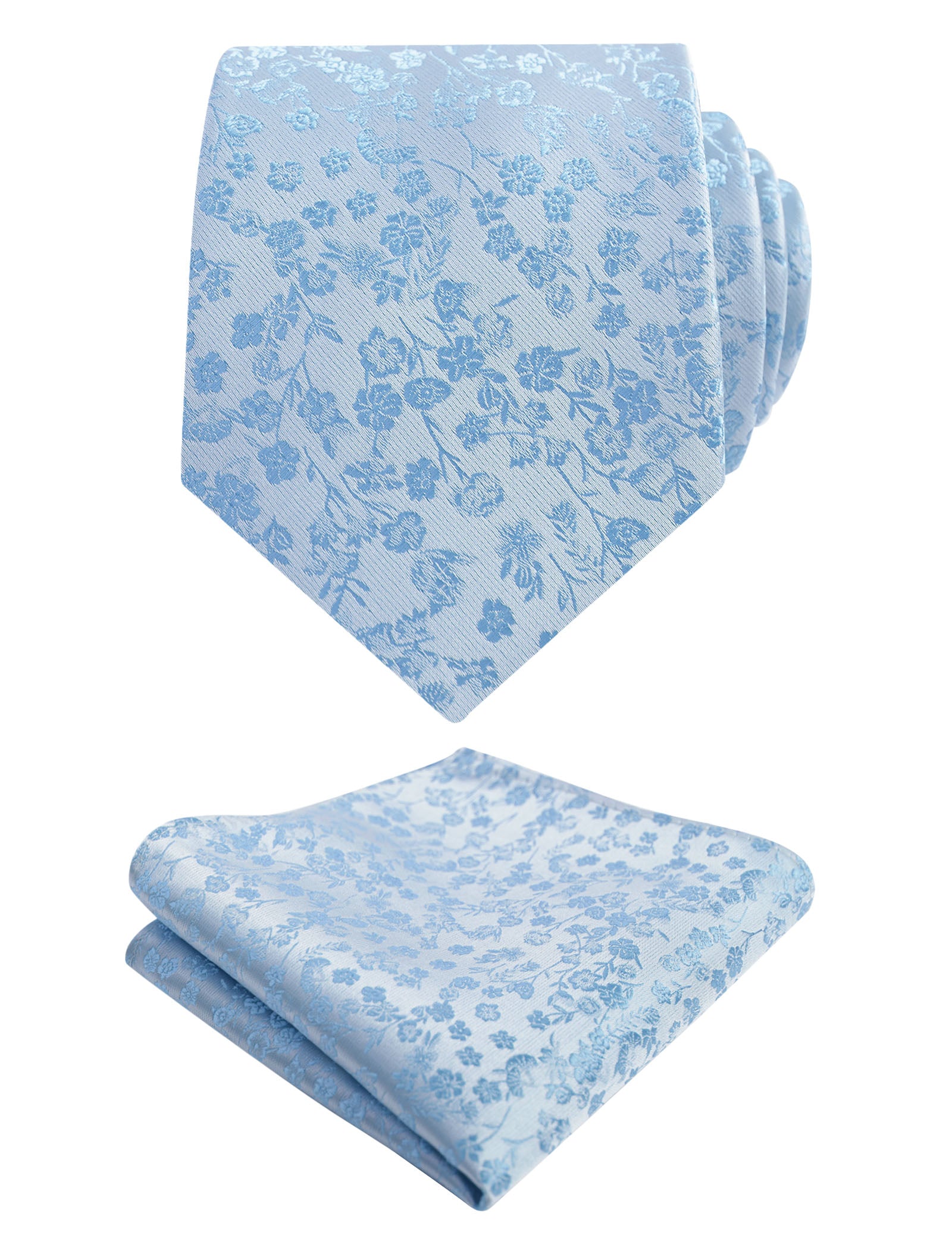 Men's 3.15inches Flower Printed  Light Color Rustic Tie  Handkerchief-126