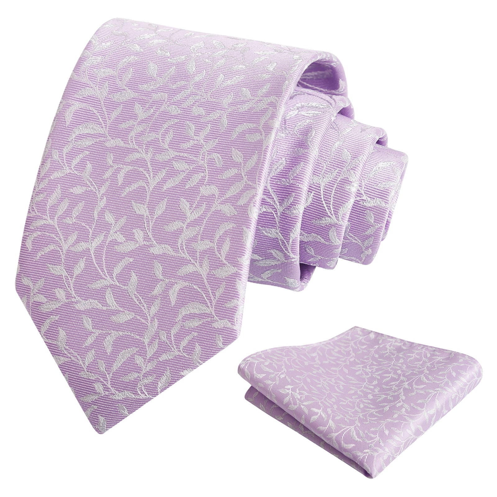 Men's 3.15inches Flower Printed  Light Color Rustic Tie  Handkerchief-126