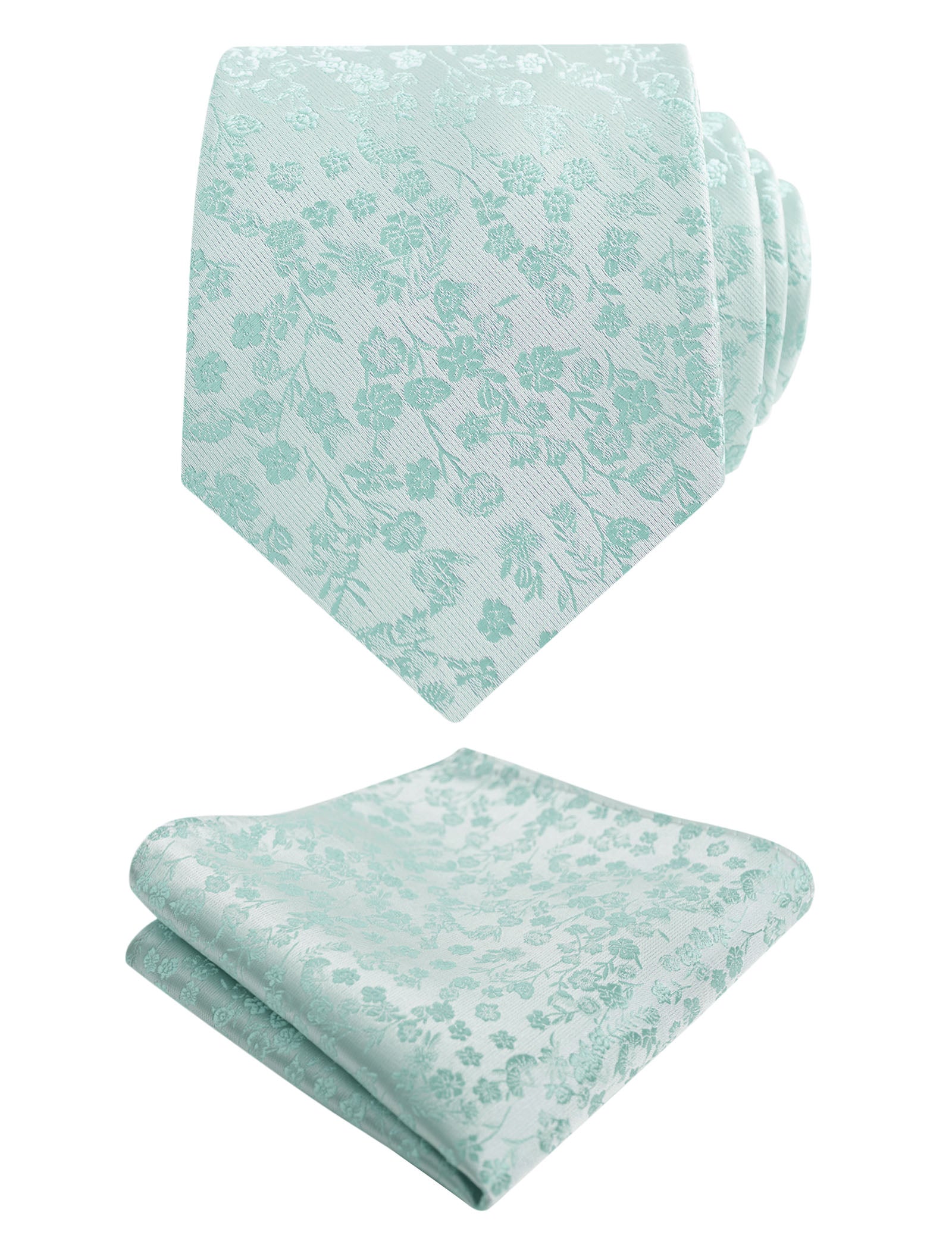 Men's 3.15inches Flower Printed  Light Color Rustic Tie  Handkerchief-126