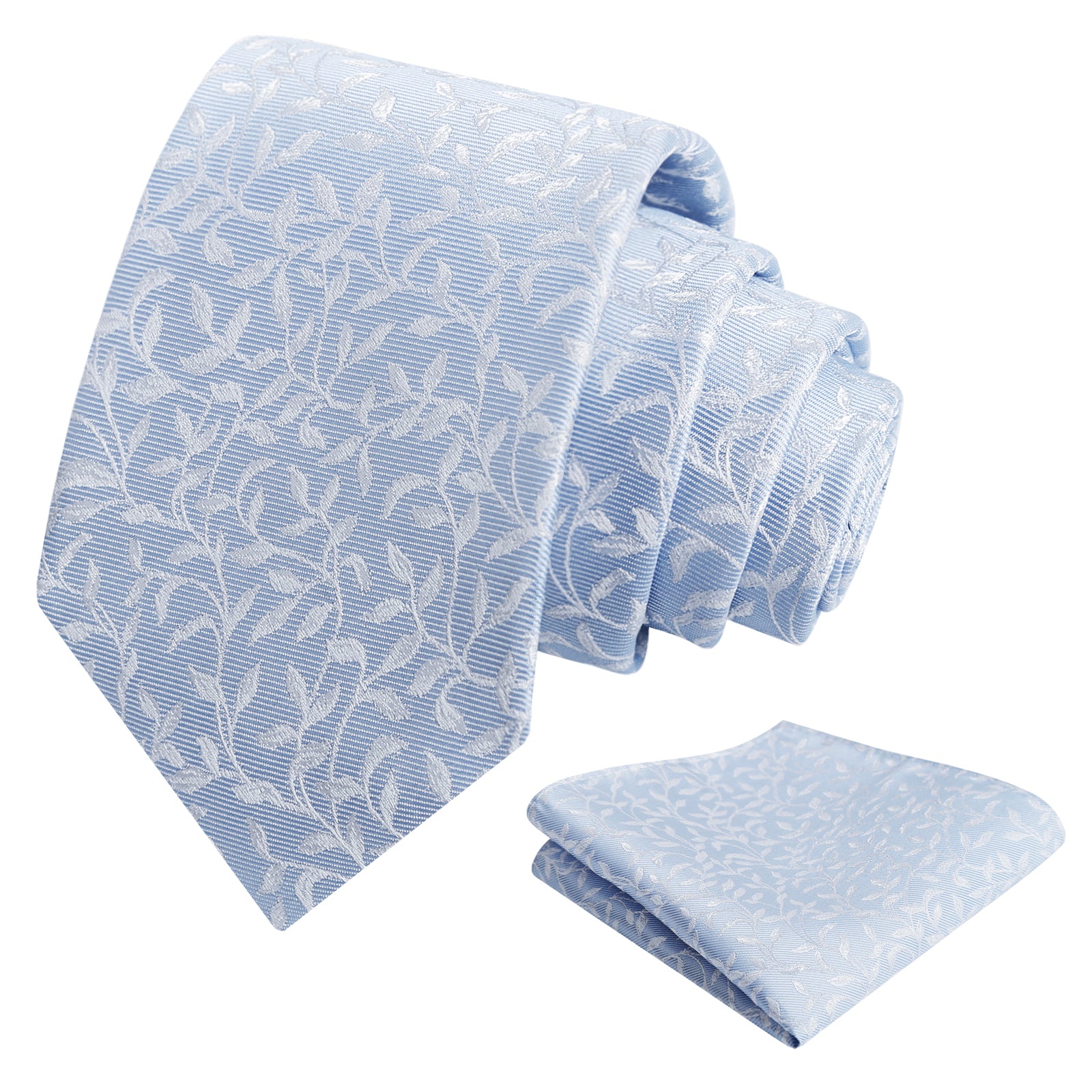 Men's 3.15inches Flower Printed  Light Color Rustic Tie  Handkerchief-126