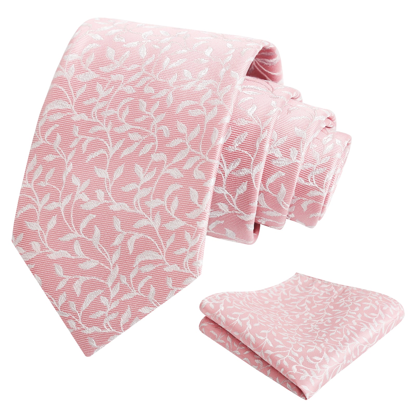 Men's 3.15inches Flower Printed  Light Color Rustic Tie  Handkerchief-126