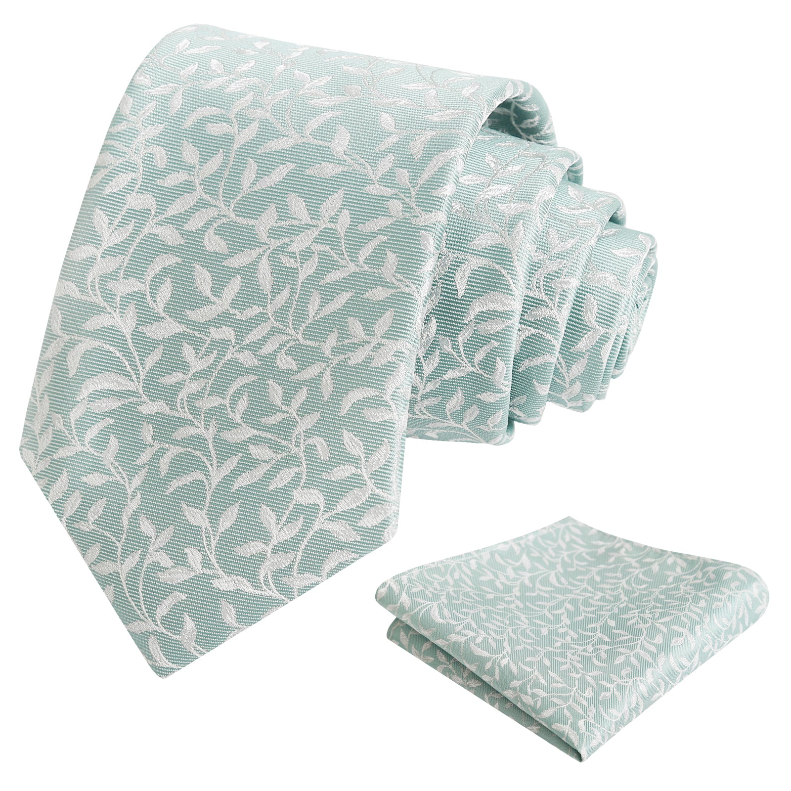 Men's 3.15inches Flower Printed  Light Color Rustic Tie  Handkerchief-126