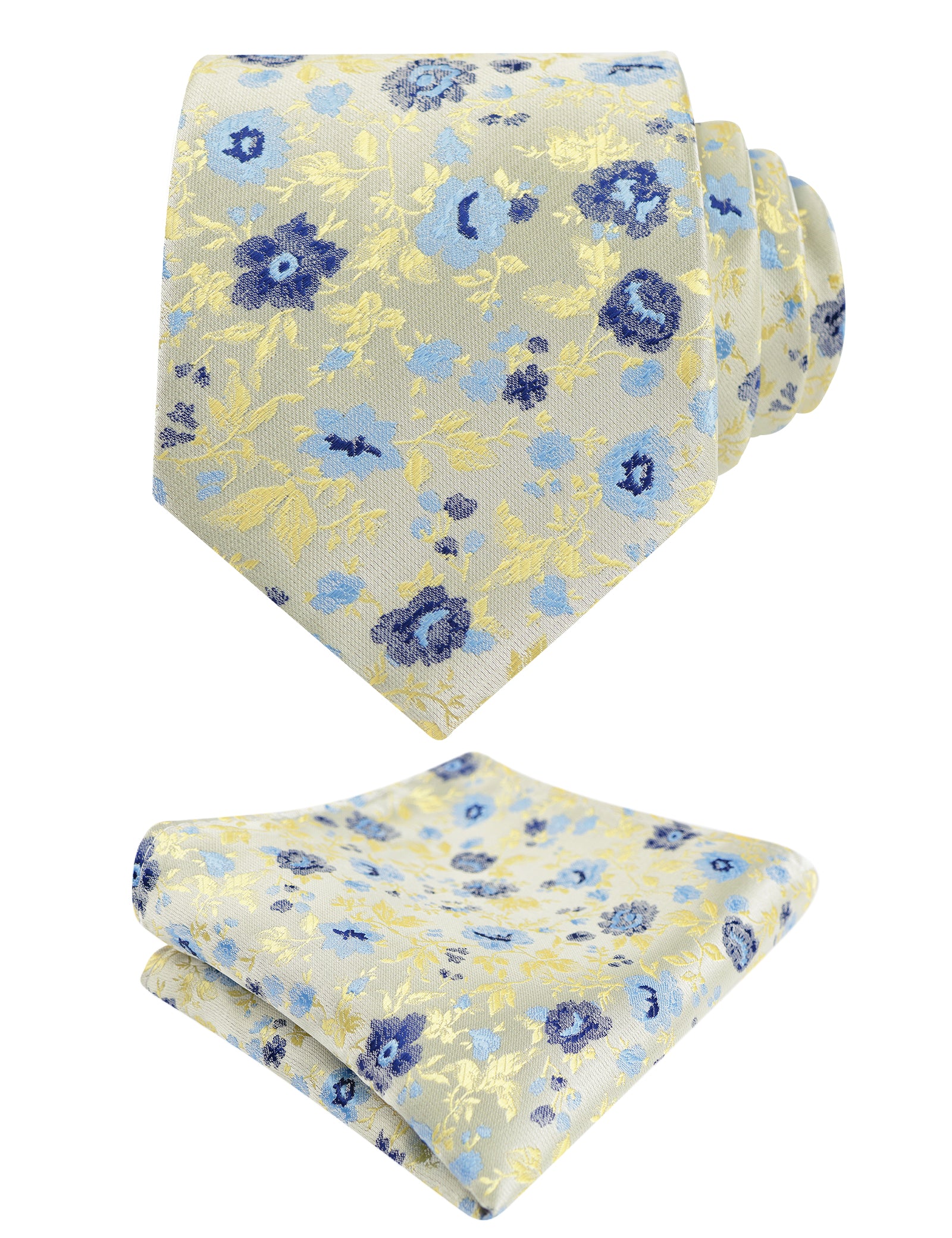 Men's 3.15inches Rustic Tie with Flower Printed Handkerchief-128
