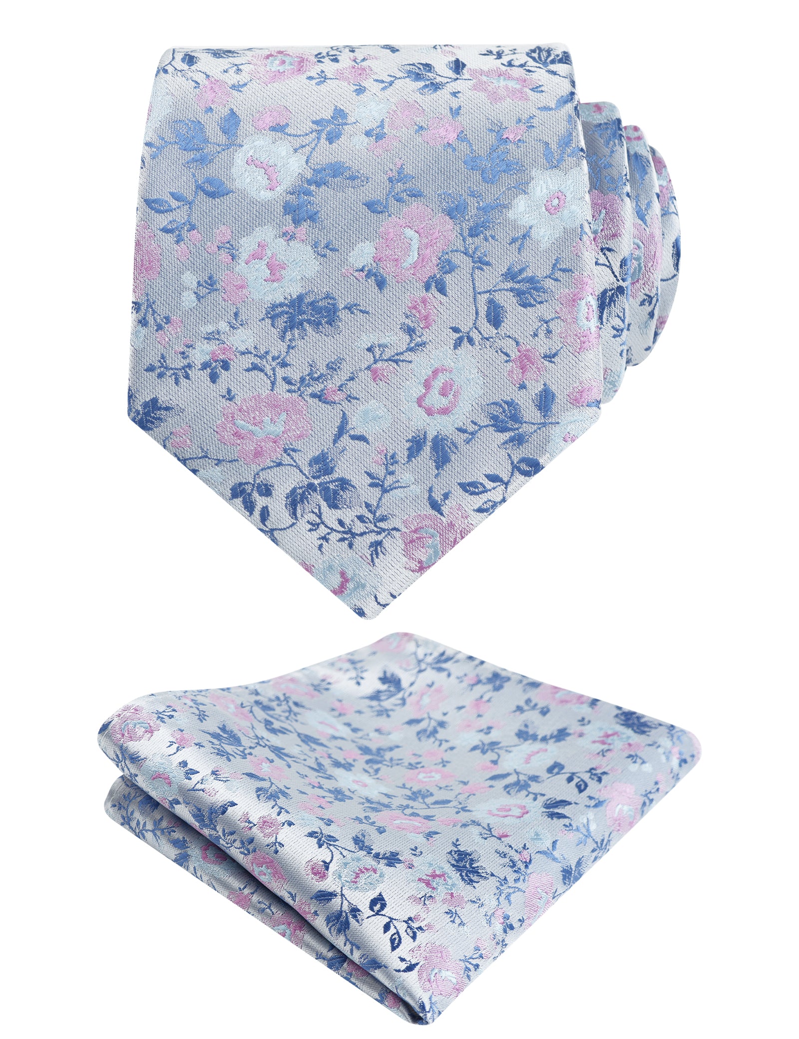 Men's 3.15inches Rustic Tie with Flower Printed Handkerchief-128