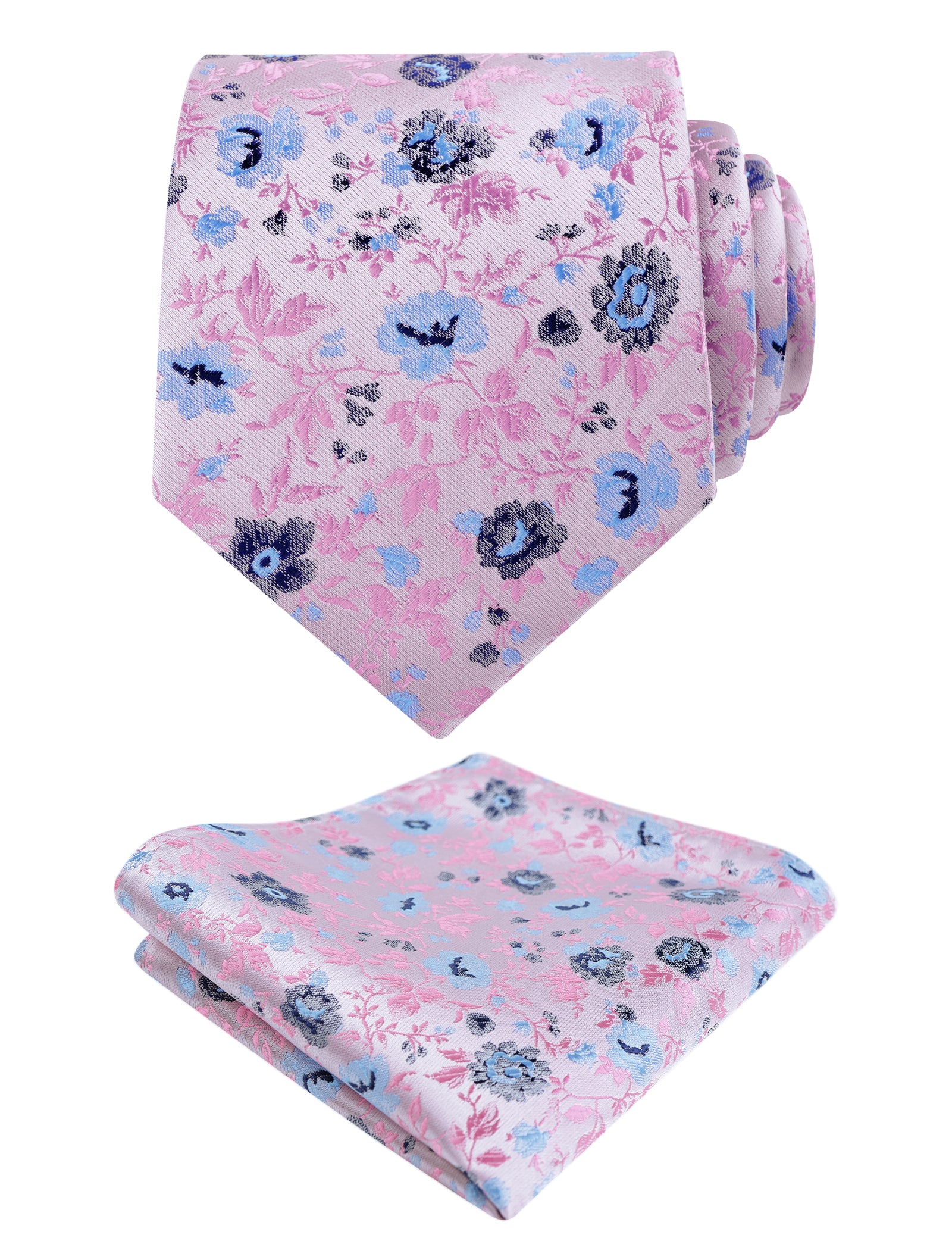 Men's 3.15inches Rustic Tie with Flower Printed Handkerchief-128