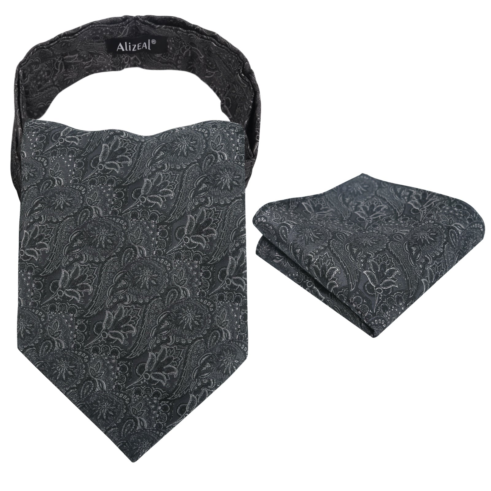 Mens Vintage Circle Pattern Cravat Set with Hanky Casual Self-tied Neckerchief Set-136