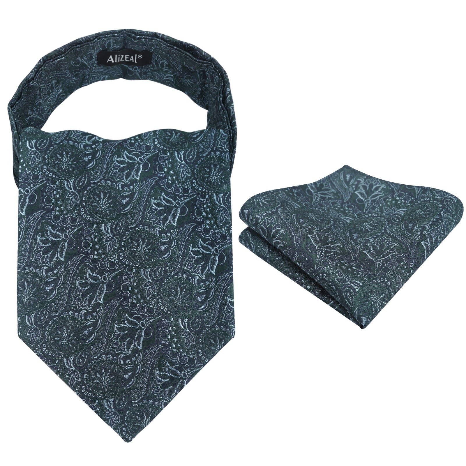 Mens Vintage Circle Pattern Cravat Set with Hanky Casual Self-tied Neckerchief Set-136