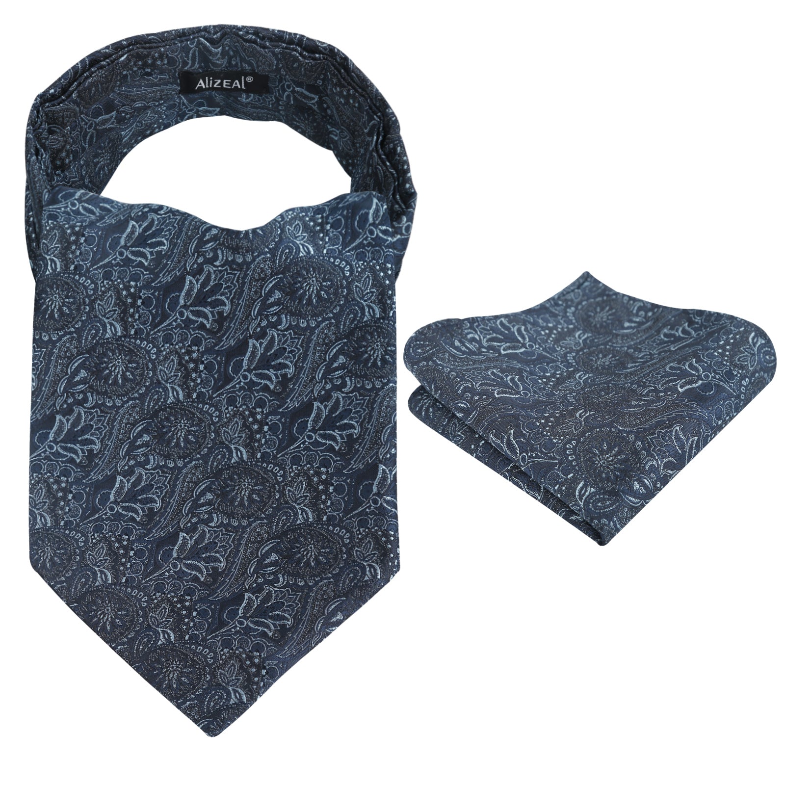 Mens Vintage Circle Pattern Cravat Set with Hanky Casual Self-tied Neckerchief Set-136