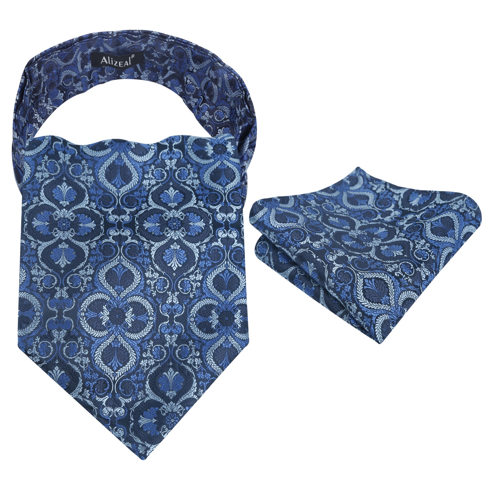 Mens Vintage Circle Pattern Cravat Set with Hanky Casual Self-tied Neckerchief Set-136