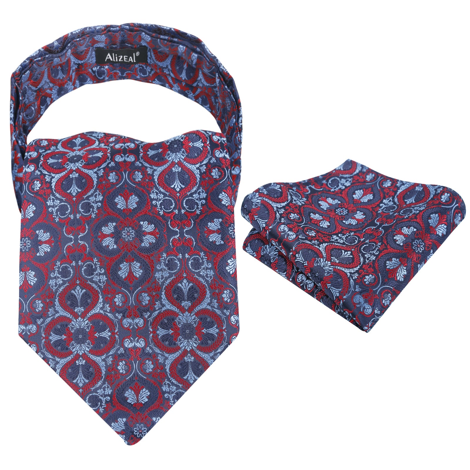 Mens Vintage Circle Pattern Cravat Set with Hanky Casual Self-tied Neckerchief Set-136