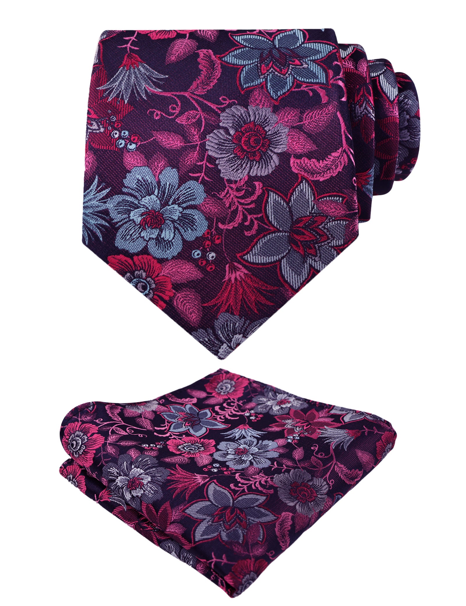 Mens 3.15'' Colorful Flower Pattern and handkerchief Necktie Set-145