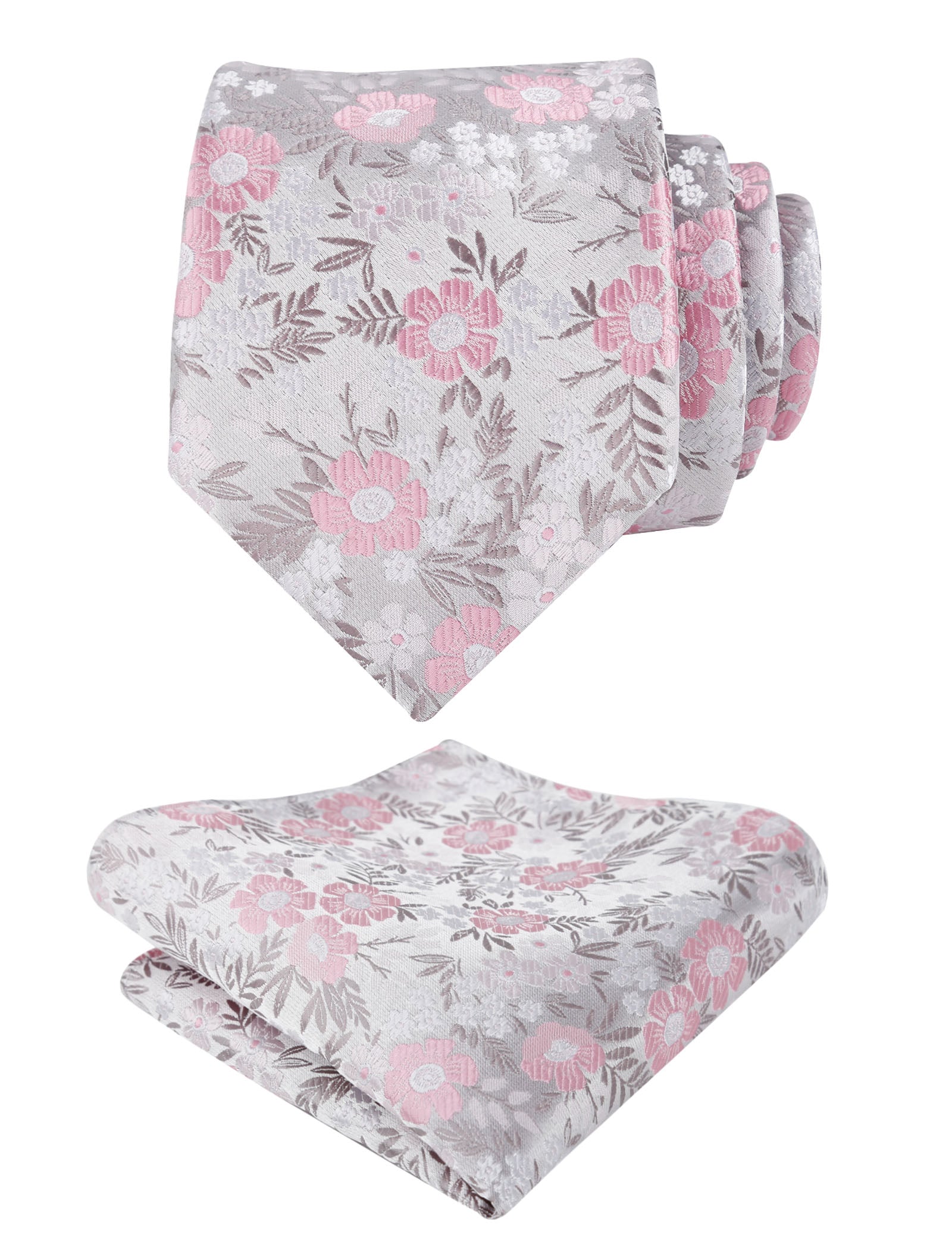 Mens 3.15'' Flower Pattern And Handkerchief Necktie Set-146