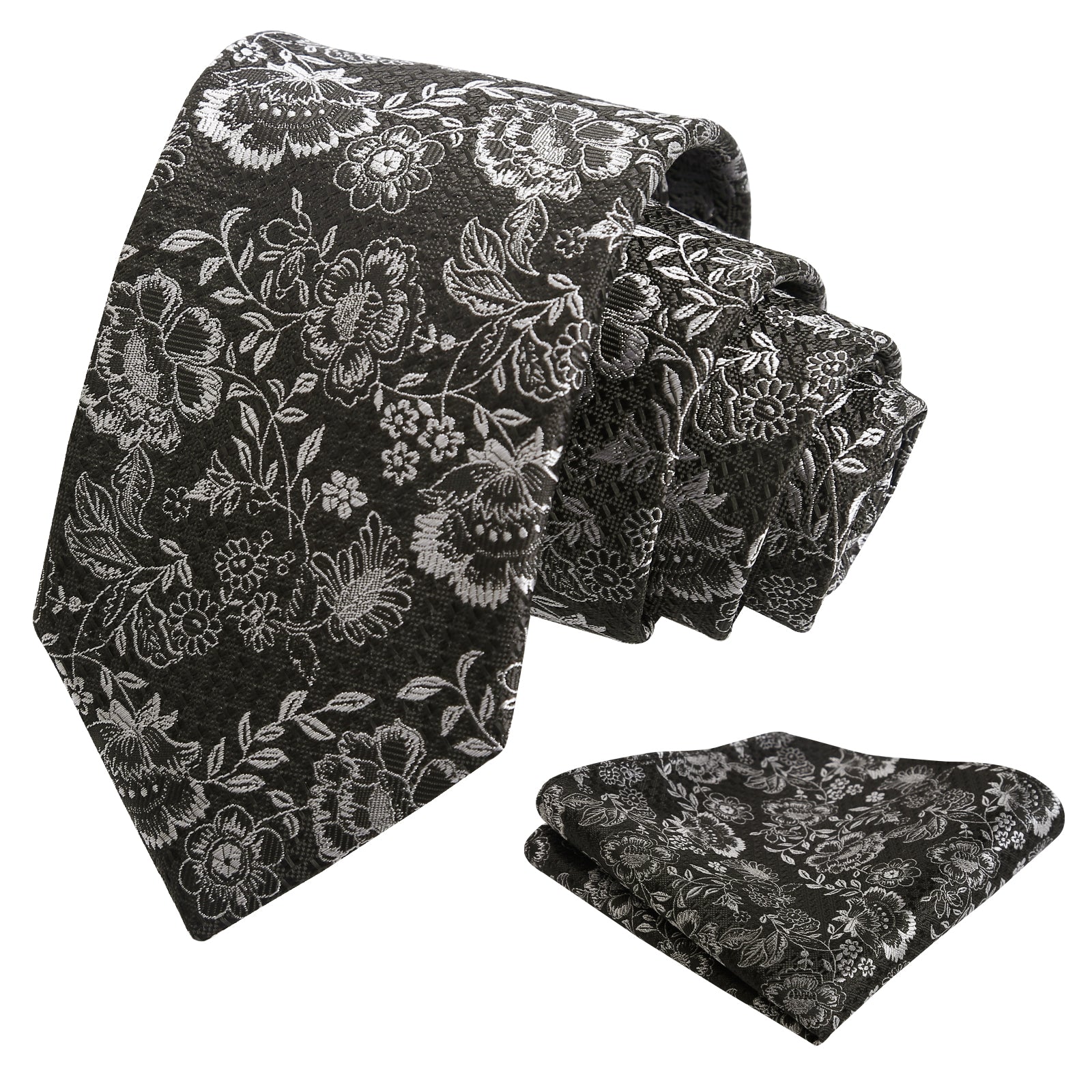 Mens 3.15'' Colorful Flower Necktie Set with Handkerchief-148