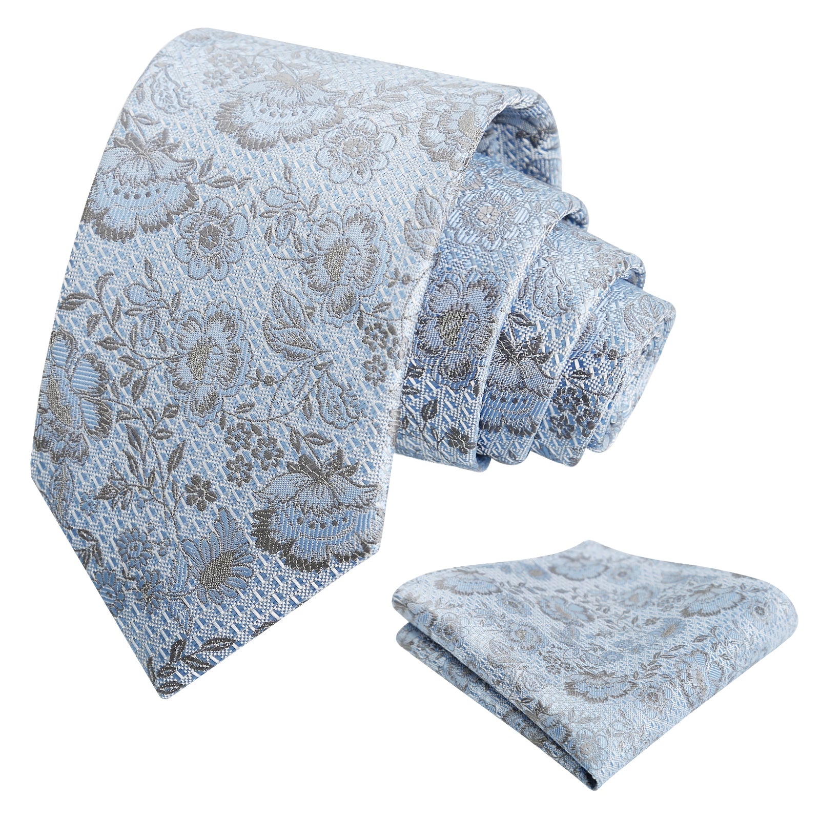 Mens 3.15'' Colorful Flower Necktie Set with Handkerchief-148
