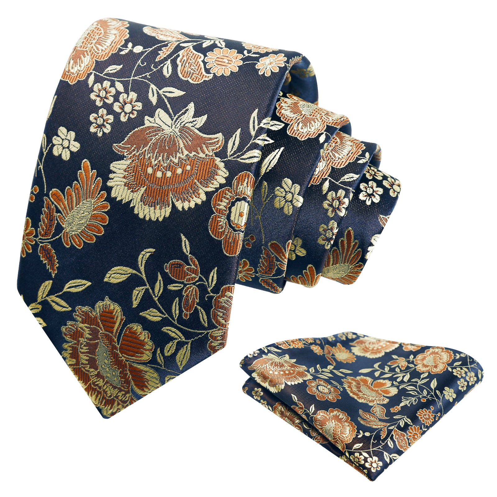 Mens 3.15'' Colorful Flower Necktie Set with Handkerchief-148