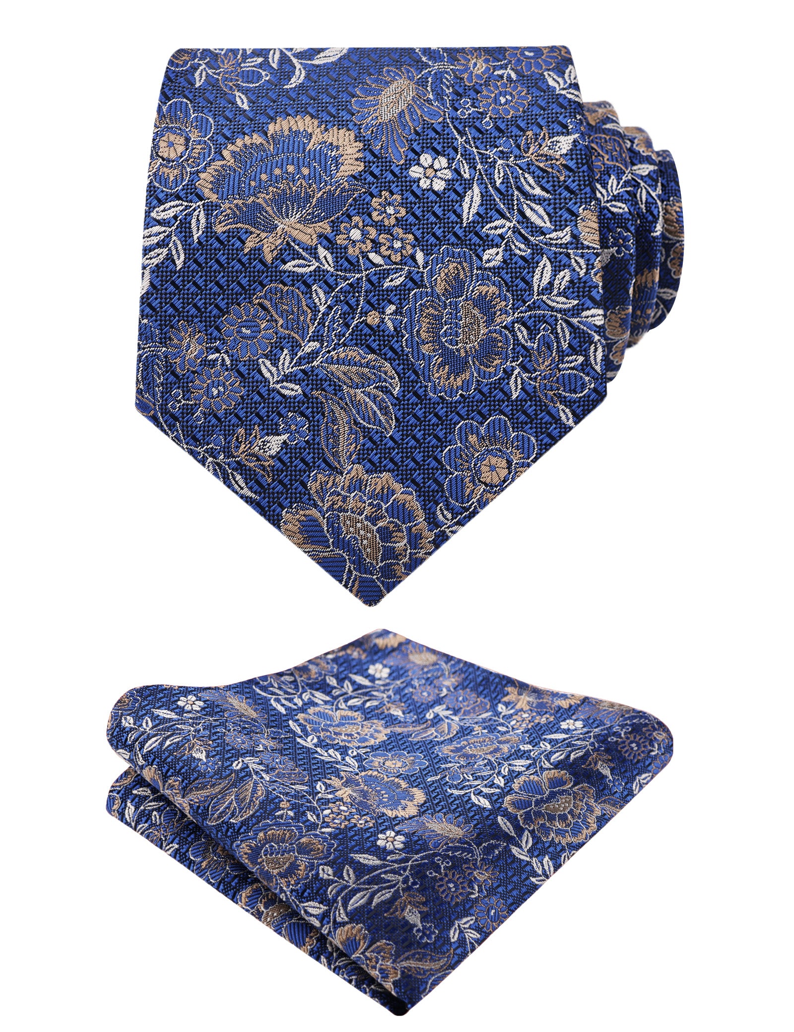 Mens 3.15'' Colorful Flower Necktie Set with Handkerchief-148