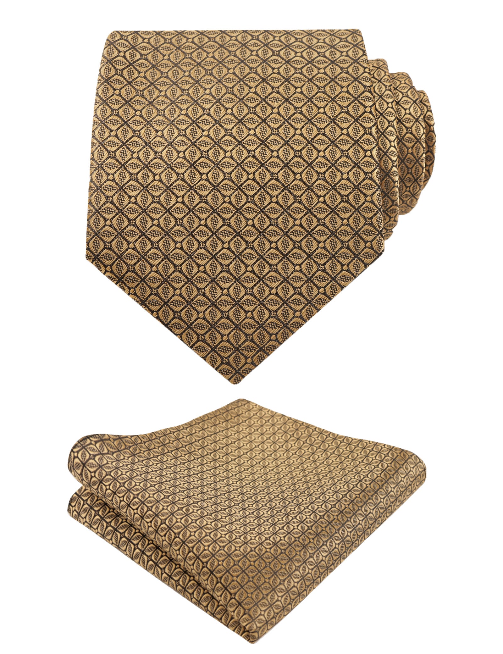 Mens Vintage Solid Plaid Tie with Pocket Square 3.15" Necktie Set-149