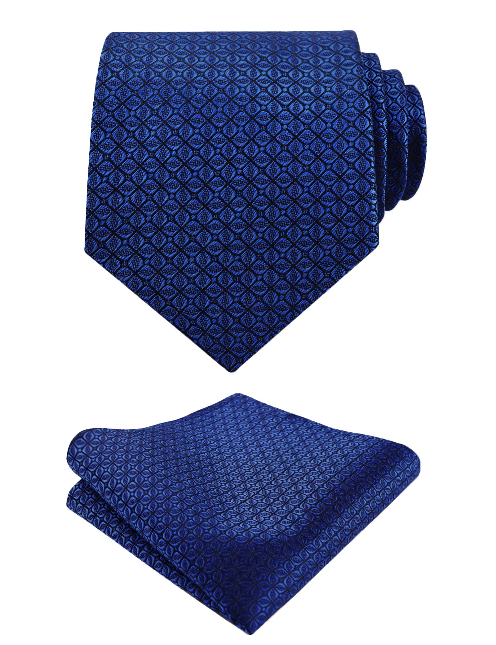 Mens Vintage Solid Plaid Tie with Pocket Square 3.15" Necktie Set-149