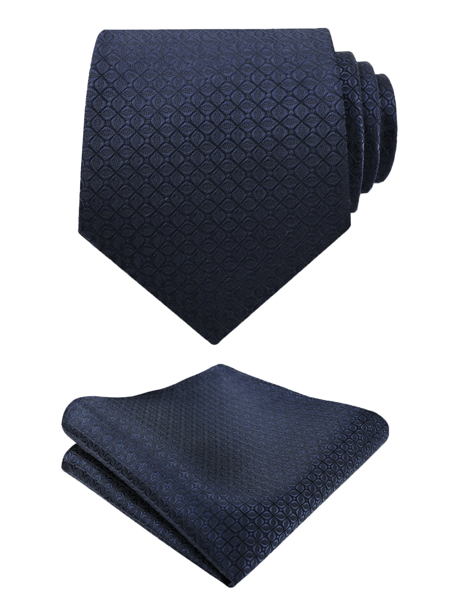 Mens Vintage Solid Plaid Tie with Pocket Square 3.15" Necktie Set-149