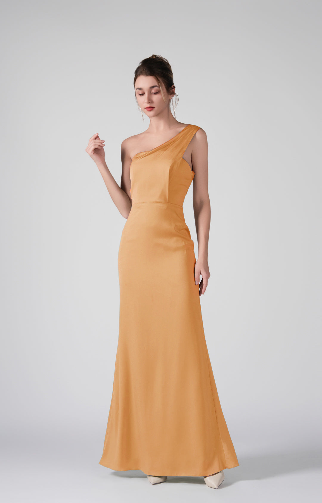 One-Shoulder Back Detail Warp Hip Dresses