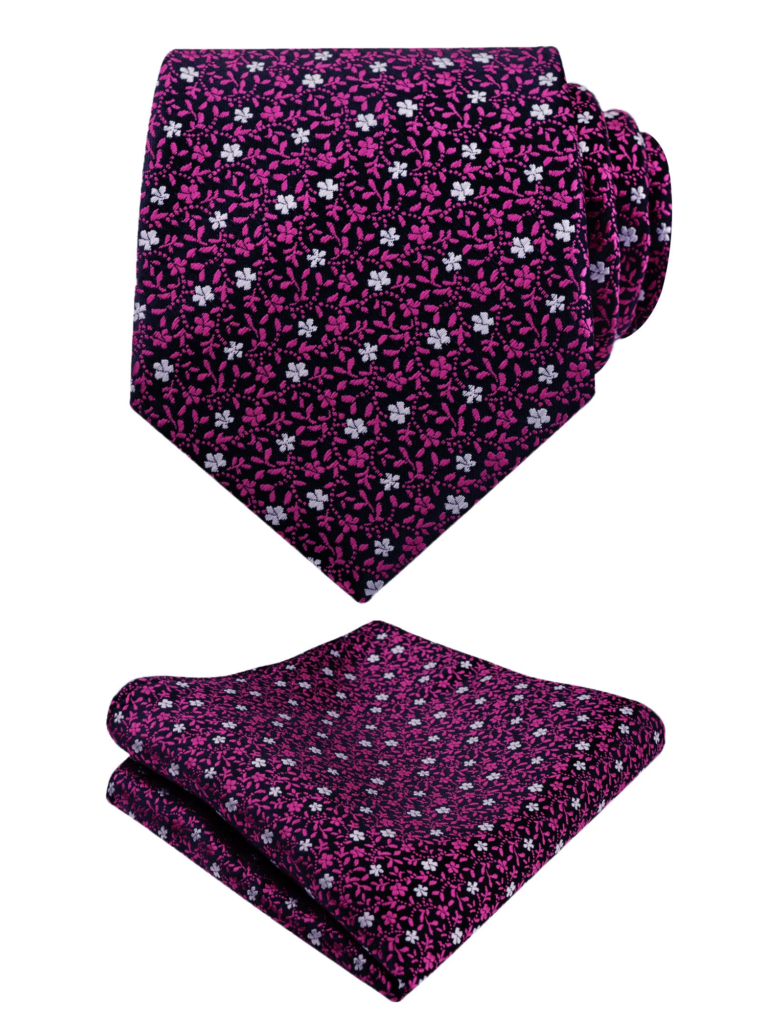 Mens 3.15" Floral Tie with Flower Printed Handkerchief-152