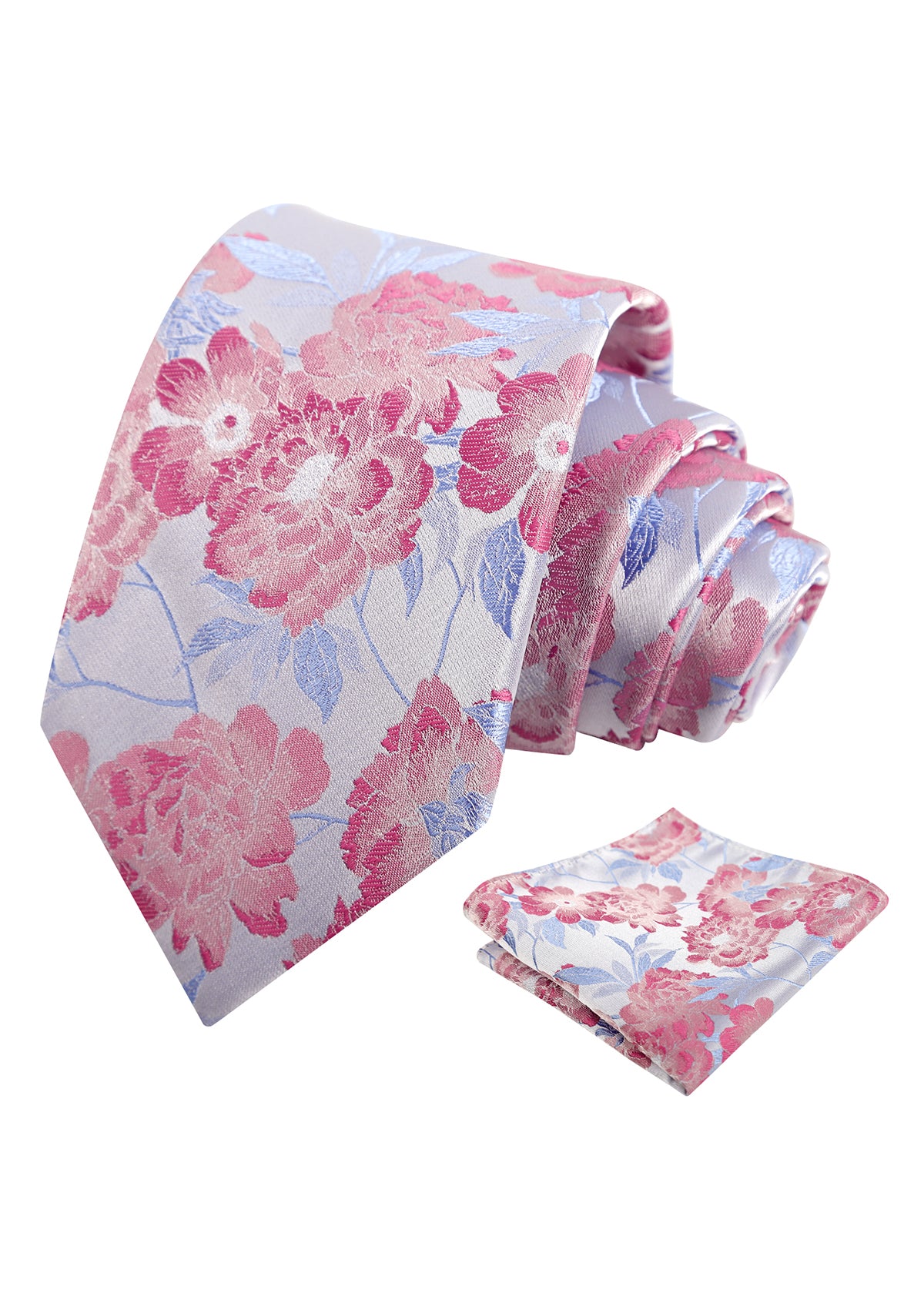 Mens 3.15 Inch Romantic Garden Floral Tie Set for Spring Weddings and Parties-925