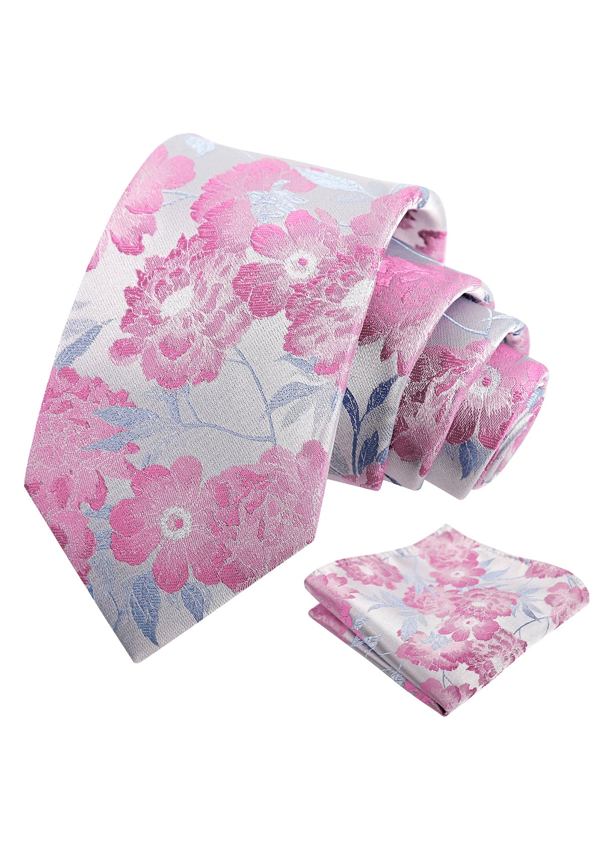 Mens 3.15 Inch Romantic Garden Floral Tie Set for Spring Weddings and Parties-925
