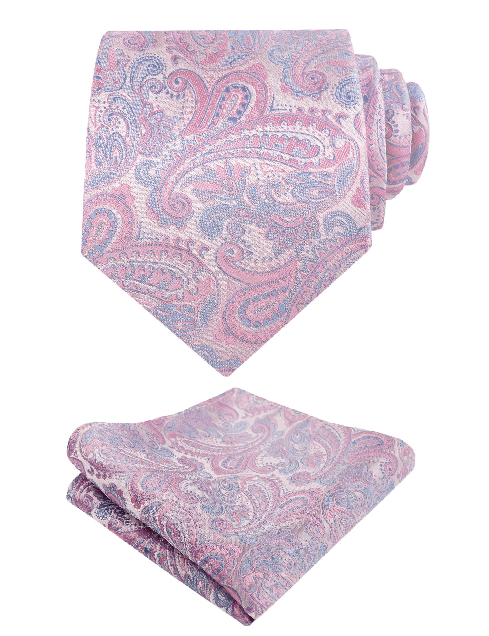 Mens Paisley Tie Handkerchief Casual Floral Necktie Set