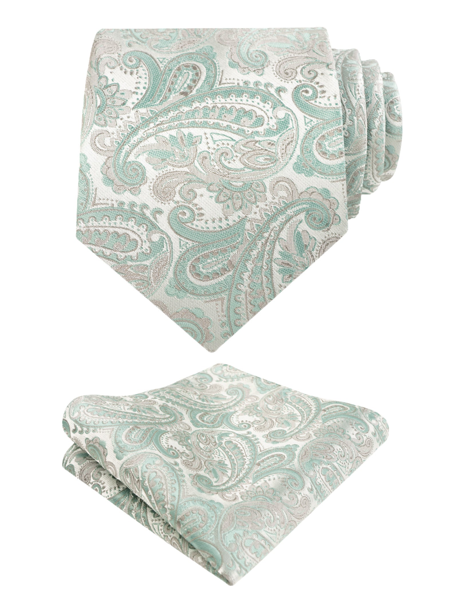 Mens Paisley Tie Handkerchief Casual Floral Necktie Set