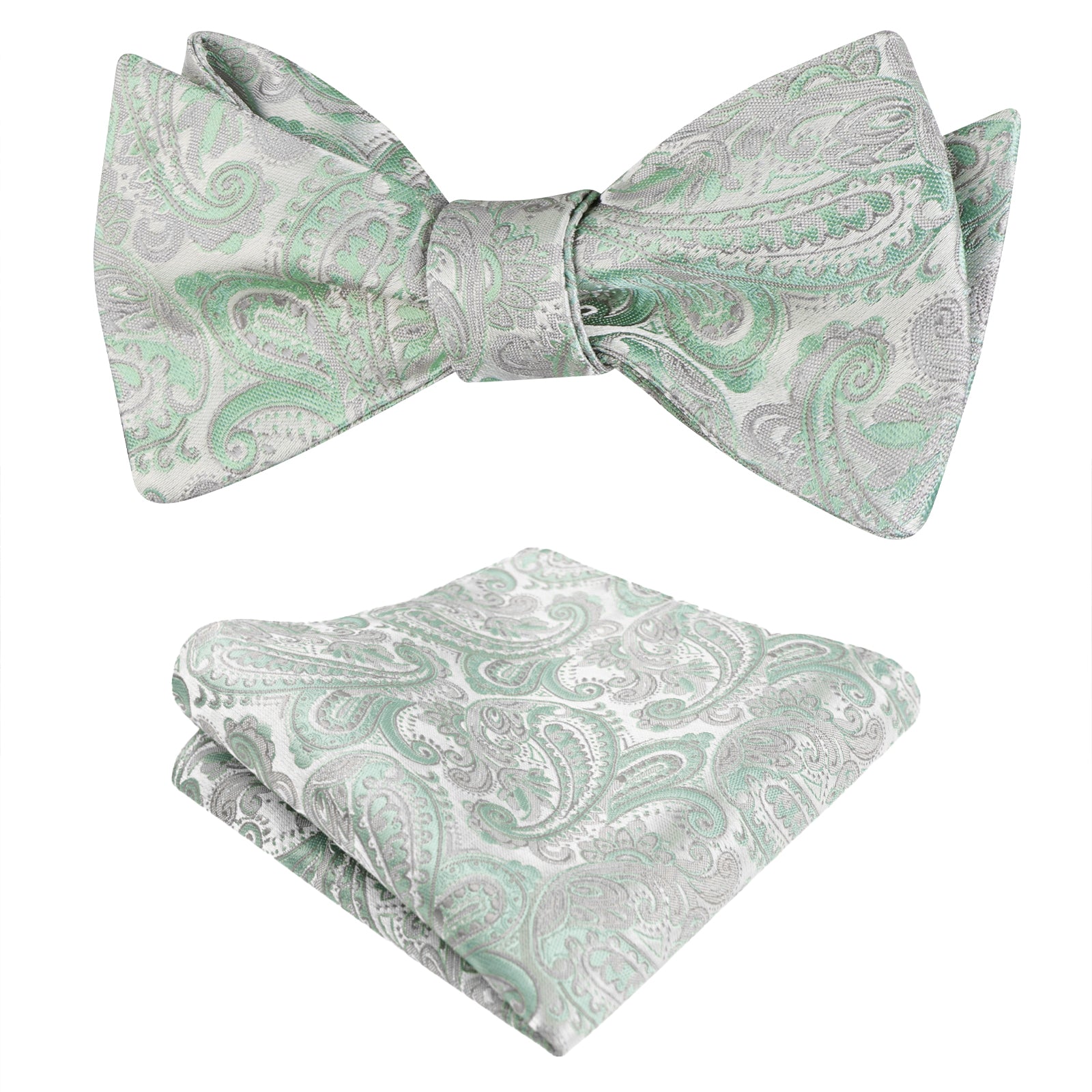 Herren-Set mit Fliege und Einstecktuch im Paisley-Jacquard-Muster, 176 
