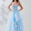 Heart Neckline Spaghetti Straps Beaded Sequins Puffy Dresses