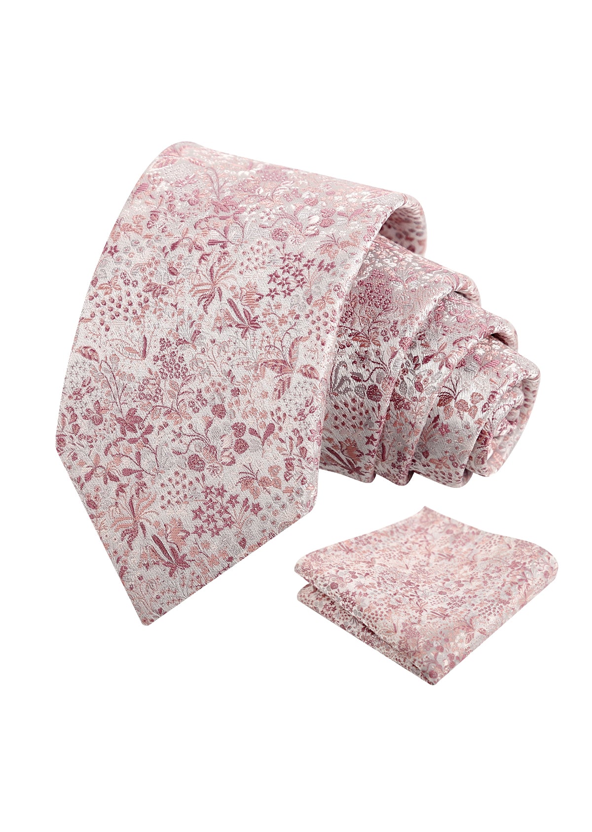 Mens Fresh Ditsy Floral Tie Set with Pocket Square for Spring Events-930