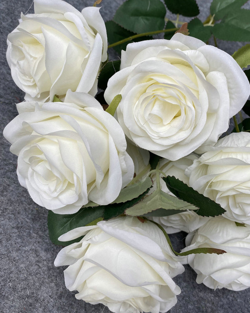 7Pcs Künstliche Blume Neun Köpfe Rosen Party Hochzeit Dekoration