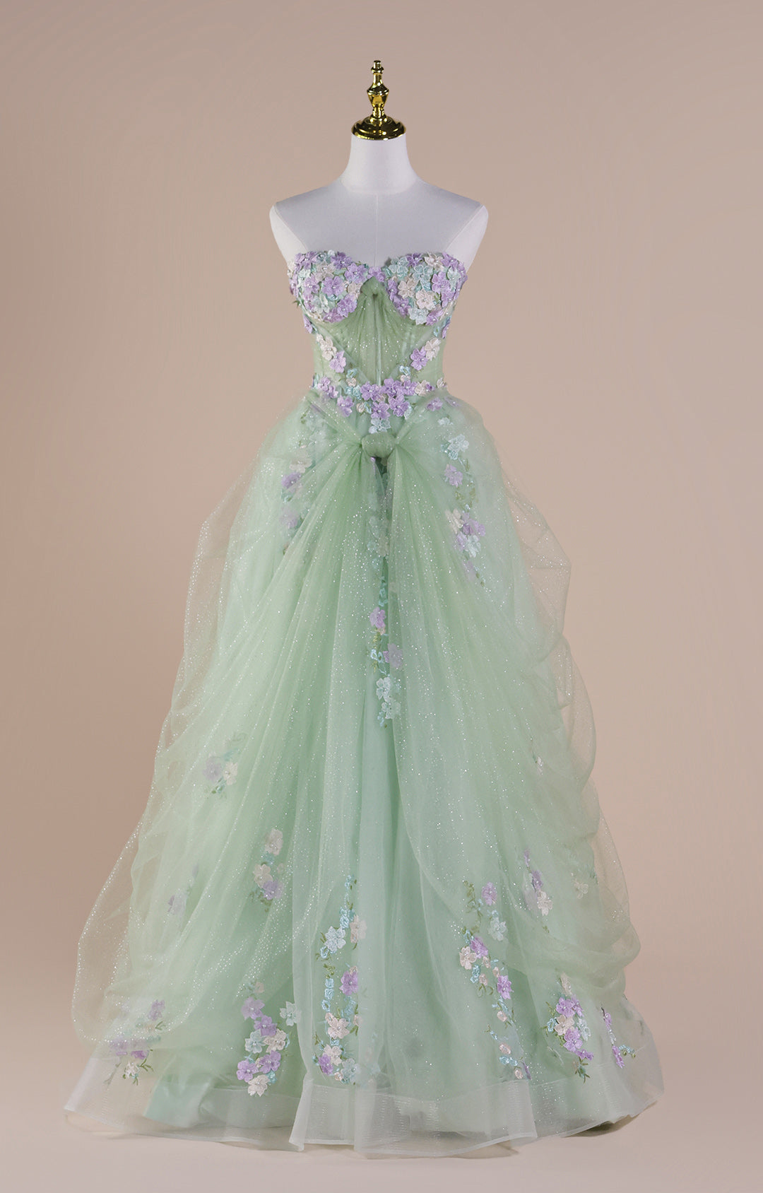 Etuikleid Ärmellos Bunt Bestickte Applikationen A-Linie Schimmernd Puffy Kleider