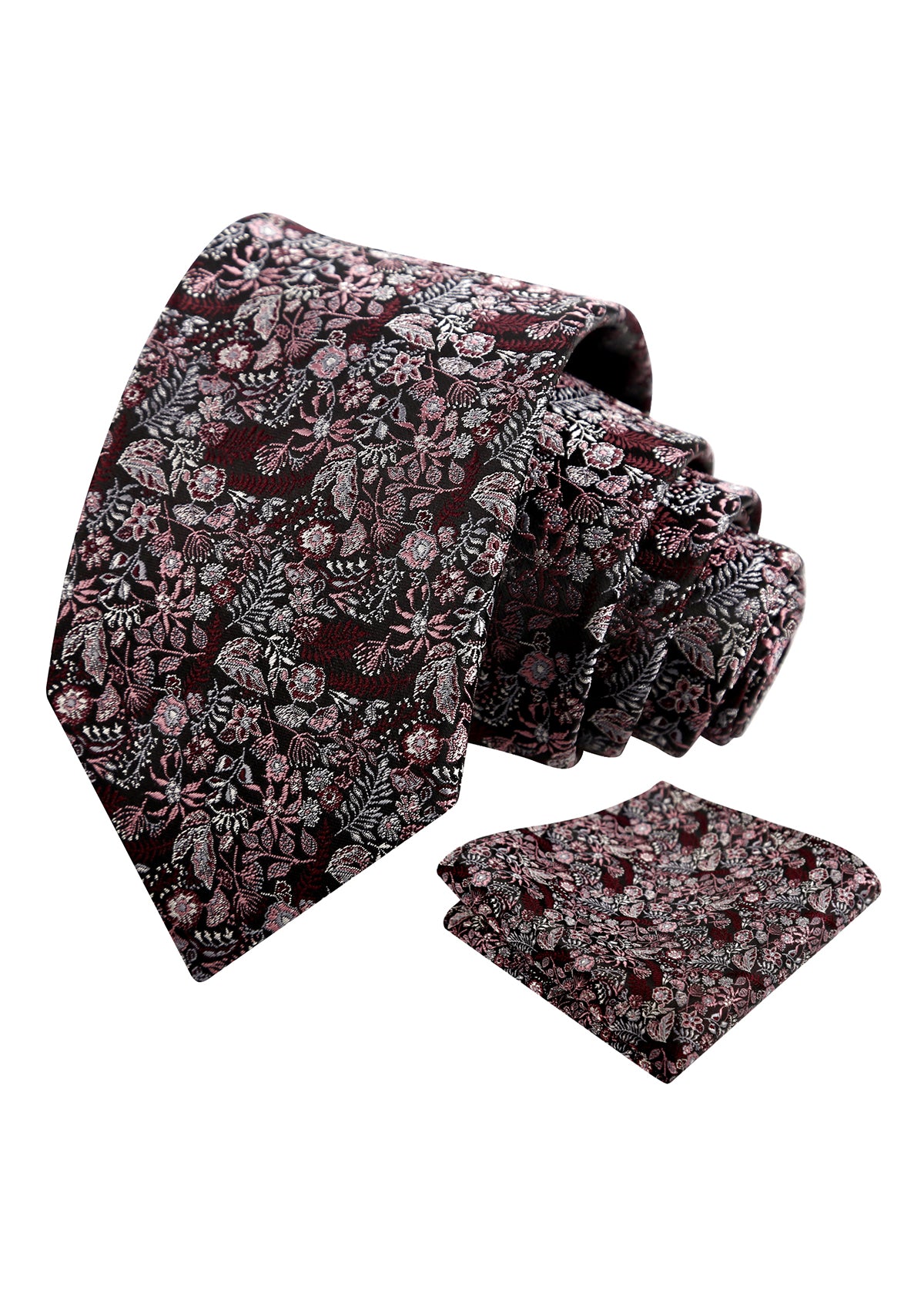 Mens Fresh Ditsy Floral Tie Set with Pocket Square for Spring Events-930