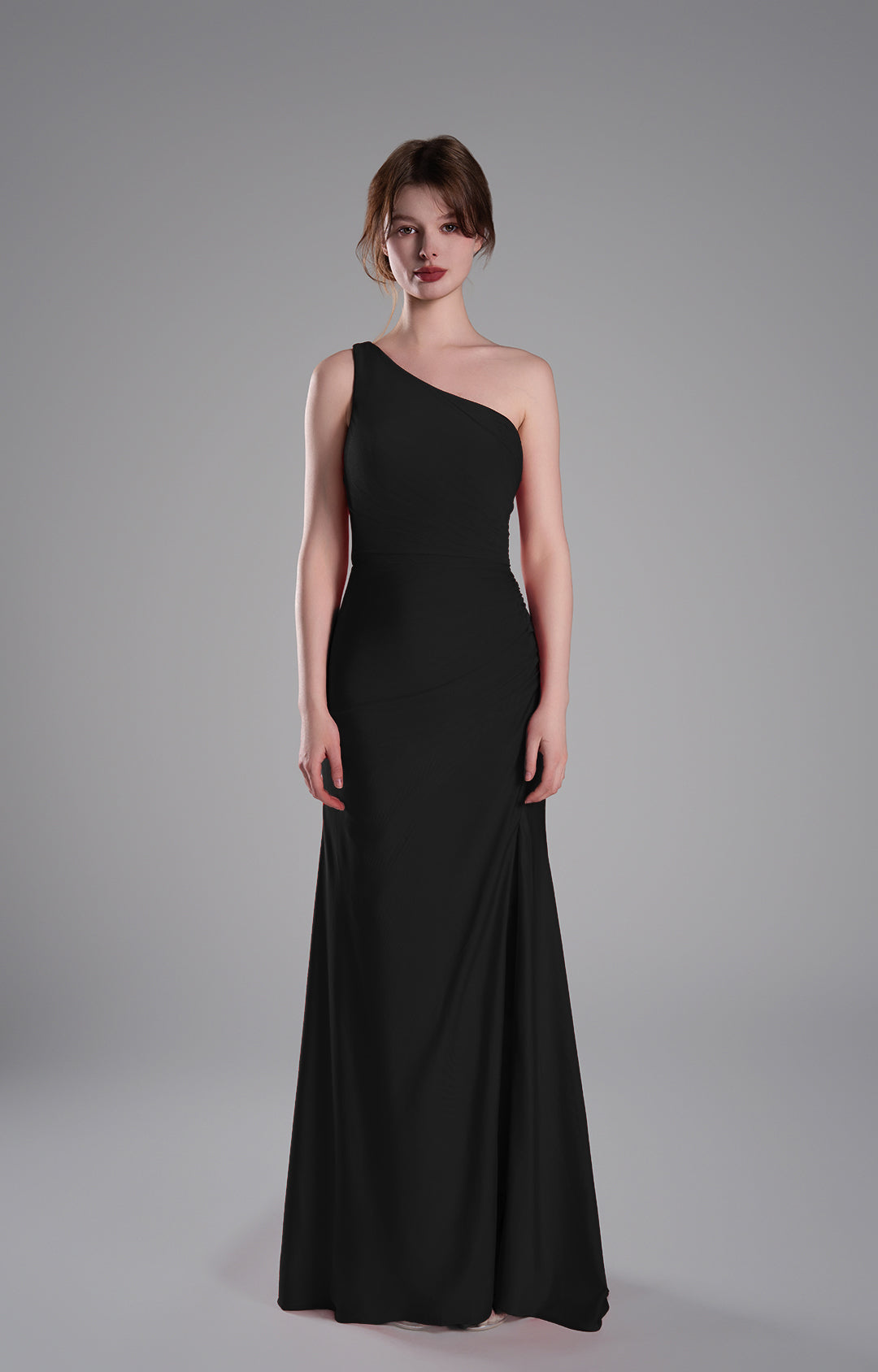 Meerjungfrauenkleider mit einer Schulter und überkreuztem Rücken und seitlichem Schlitz