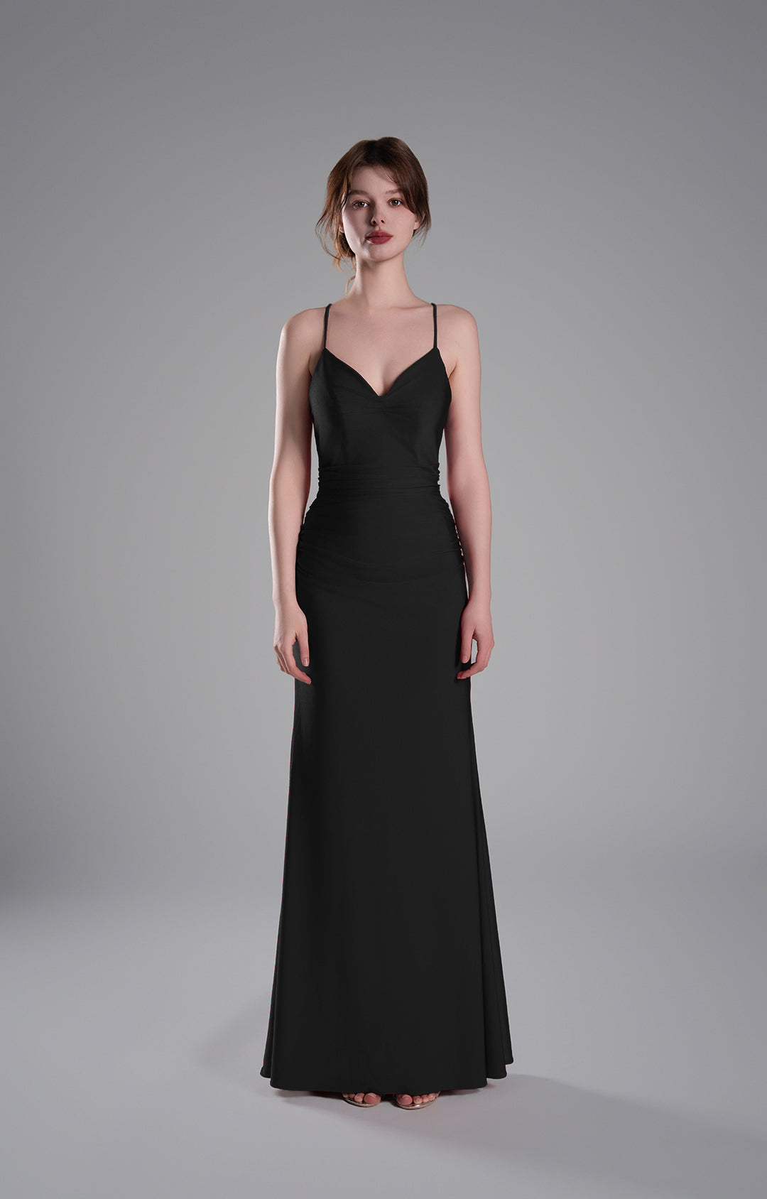 Spaghetti Straps Strappy Back Satin Lace-Up Mermaid Dresses