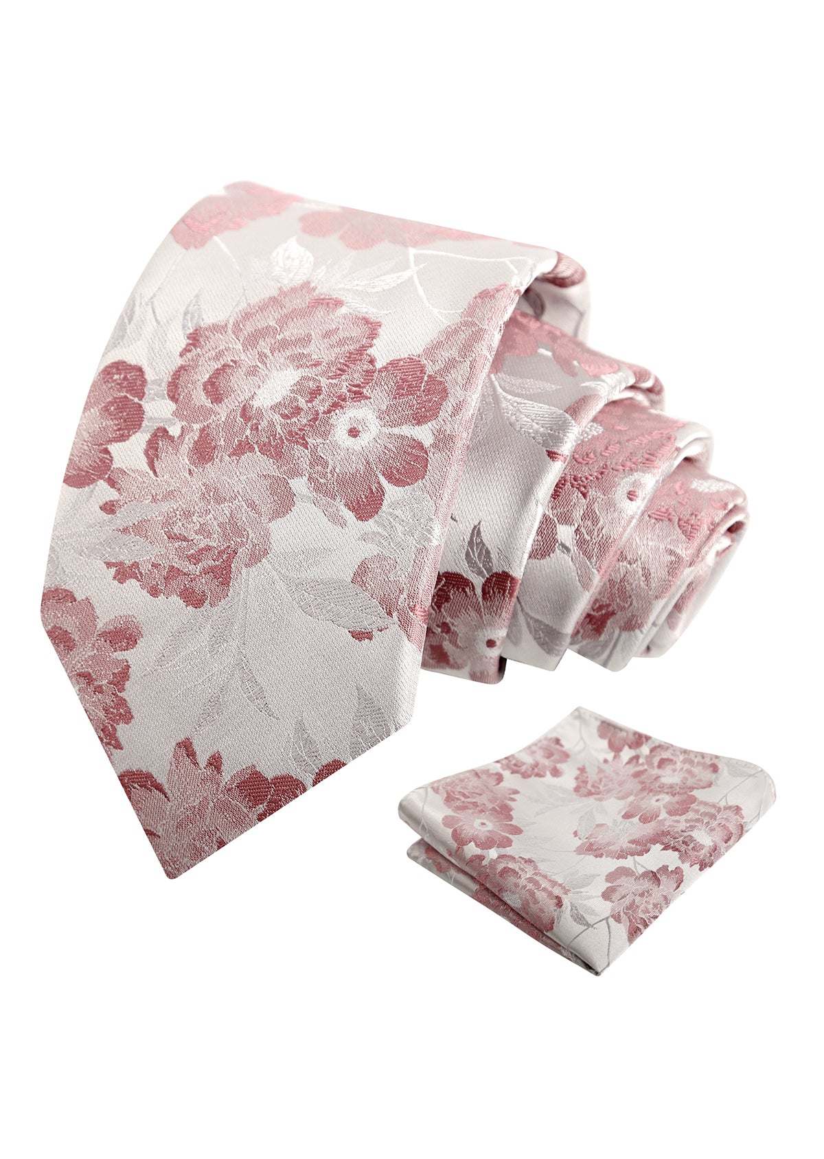 Mens 3.15 Inch Romantic Garden Floral Tie Set for Spring Weddings and Parties-925