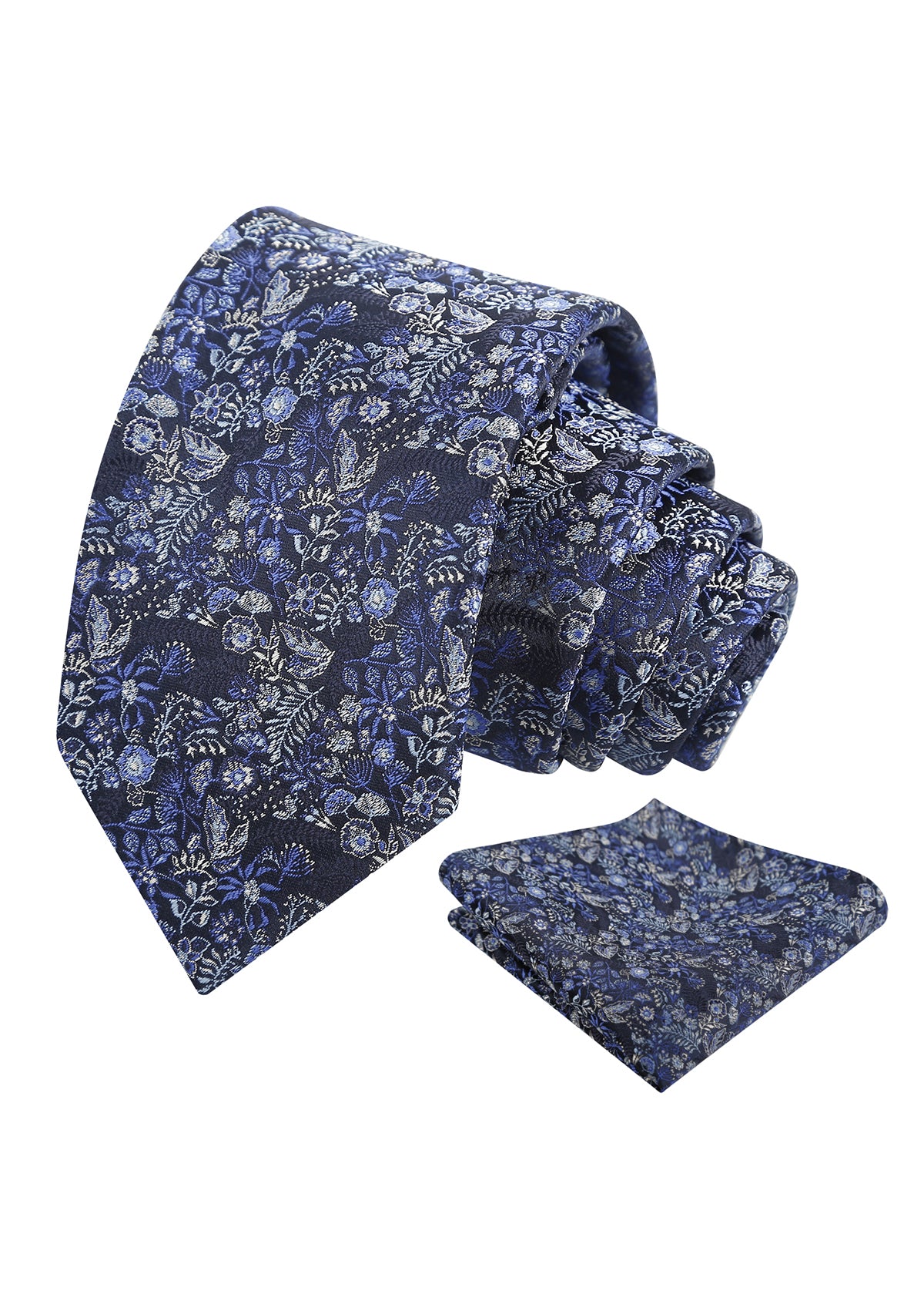 Mens Fresh Ditsy Floral Tie Set with Pocket Square for Spring Events-930