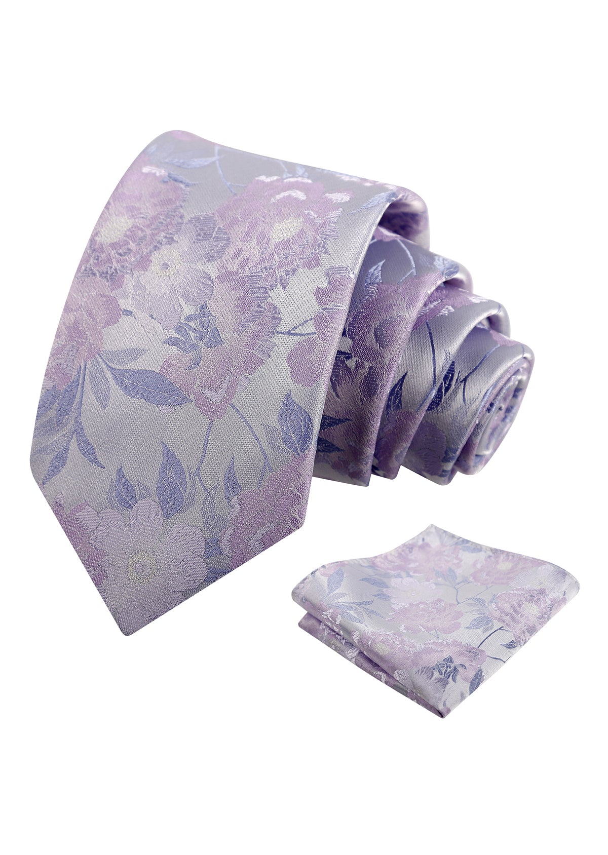 Mens 3.15 Inch Romantic Garden Floral Tie Set for Spring Weddings and Parties-925