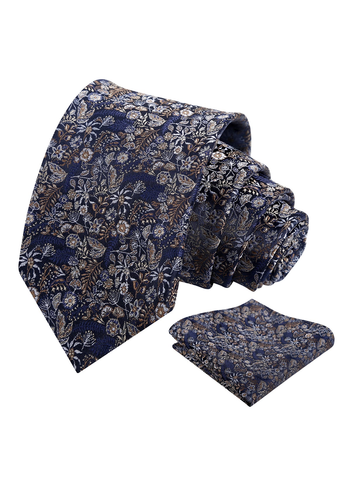 Mens Fresh Ditsy Floral Tie Set with Pocket Square for Spring Events-930